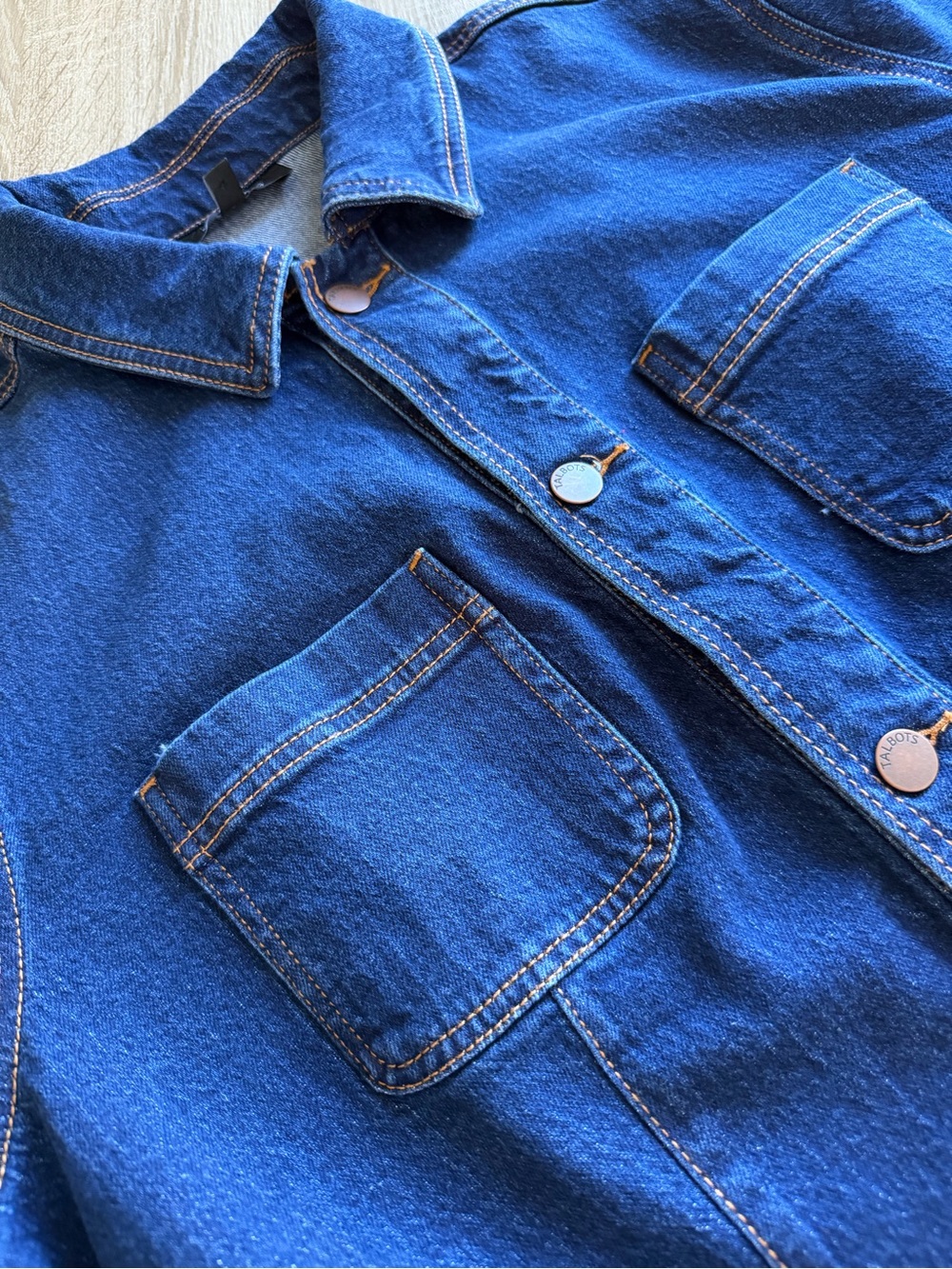 Talbots Indigo Short-Sleeve Denim Jacket Plus 2X - Picture 9 of 11